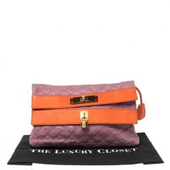 Marc Jacobs Purple/Orange Quilted Leather Oversized Clutch For Women -Cheap Marc Jacobs Store luxury women marc jacobs used handbags p362107 003