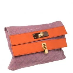 Marc Jacobs Purple/Orange Quilted Leather Oversized Clutch For Women -Cheap Marc Jacobs Store luxury women marc jacobs used handbags p362107 004