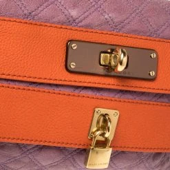 Marc Jacobs Purple/Orange Quilted Leather Oversized Clutch For Women -Cheap Marc Jacobs Store luxury women marc jacobs used handbags p362107 006