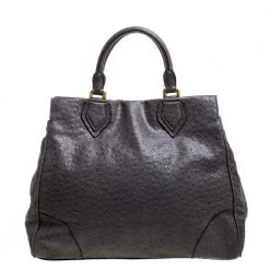 Marc By Marc Jacobs Grey Ostrich Embossed Leather Ozzie Square Lucy Tote For Women -Cheap Marc Jacobs Store luxury women marc jacobs used handbags p365885 003