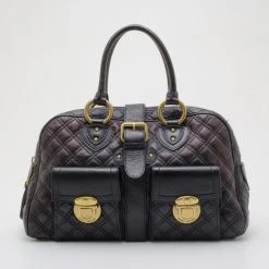 Marc Jacobs Quilted Leather Venetia Satchel Handbag For Women