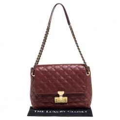 Marc Jacobs Maroon Quilted Leather Large Baroque Single Shoulder Bag For Women 19 Marc Jacobs Maroon Quilted Leather Large Baroque Single Shoulder Bag For Women -Cheap Marc Jacobs Store luxury women marc jacobs used handbags p370313 001