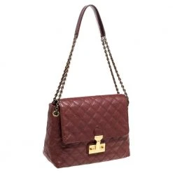 Marc Jacobs Maroon Quilted Leather Large Baroque Single Shoulder Bag For Women 13 Marc Jacobs Maroon Quilted Leather Large Baroque Single Shoulder Bag For Women -Cheap Marc Jacobs Store luxury women marc jacobs used handbags p370313 002