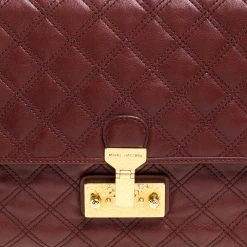 Marc Jacobs Maroon Quilted Leather Large Baroque Single Shoulder Bag For Women 15 Marc Jacobs Maroon Quilted Leather Large Baroque Single Shoulder Bag For Women -Cheap Marc Jacobs Store luxury women marc jacobs used handbags p370313 004