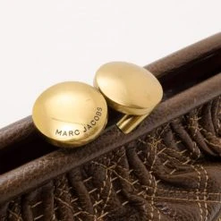 Marc Jacobs Brown Quilted Leather East/West Stam Clutch Handbag For Women -Cheap Marc Jacobs Store luxury women marc jacobs used handbags p37083 007