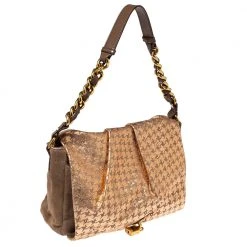 Marc Jacobs Light Pink/Brown Leather And Calf Hair Rockstar Jennifer Shoulder Bag For Women -Cheap Marc Jacobs Store luxury women marc jacobs used handbags p370935 003