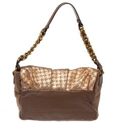 Marc Jacobs Light Pink/Brown Leather And Calf Hair Rockstar Jennifer Shoulder Bag For Women -Cheap Marc Jacobs Store luxury women marc jacobs used handbags p370935 004