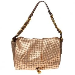 Marc Jacobs Light Pink/Brown Leather And Calf Hair Rockstar Jennifer Shoulder Bag For Women