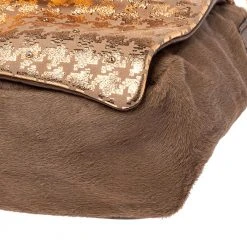 Marc Jacobs Light Pink/Brown Leather And Calf Hair Rockstar Jennifer Shoulder Bag For Women -Cheap Marc Jacobs Store luxury women marc jacobs used handbags p370935 011