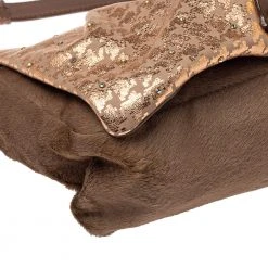 Marc Jacobs Light Pink/Brown Leather And Calf Hair Rockstar Jennifer Shoulder Bag For Women -Cheap Marc Jacobs Store luxury women marc jacobs used handbags p370935 012