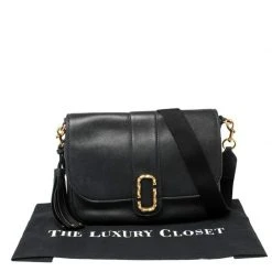 Marc Jacobs Black Leather Courier Messenger Bag For Women -Cheap Marc Jacobs Store luxury women marc jacobs used handbags p371906 1608721503 008