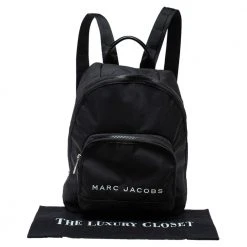 Marc Jacobs Black Nylon Classic Logo Backpack For Women -Cheap Marc Jacobs Store luxury women marc jacobs used handbags p372946 003
