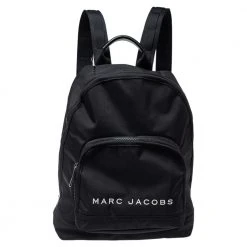 Marc Jacobs Black Nylon Classic Logo Backpack For Women