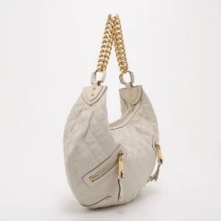 Marc Jacobs Cream Quilted Banana Hobo For Women -Cheap Marc Jacobs Store luxury women marc jacobs used handbags p37396 0003