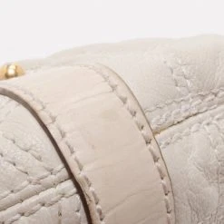 Marc Jacobs Cream Quilted Banana Hobo For Women -Cheap Marc Jacobs Store luxury women marc jacobs used handbags p37396 0013