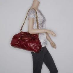 Marc Jacobs Burgundy Patchwork Stam Satchel For Women -Cheap Marc Jacobs Store luxury women marc jacobs used handbags p37573 003
