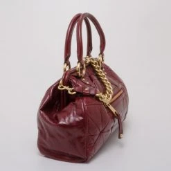 Marc Jacobs Burgundy Patchwork Stam Satchel For Women -Cheap Marc Jacobs Store luxury women marc jacobs used handbags p37573 004