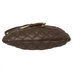 Marc Jacobs Dark Beige Quilted Leather Little Stam Shoulder Bag For Women -Cheap Marc Jacobs Store luxury women marc jacobs used handbags p377798 002