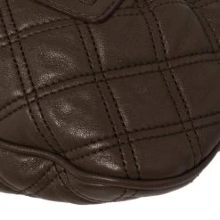 Marc Jacobs Dark Beige Quilted Leather Little Stam Shoulder Bag For Women -Cheap Marc Jacobs Store luxury women marc jacobs used handbags p377798 004