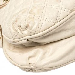 Marc Jacobs Cream Quilted Leather Cecilia Satchel For Women -Cheap Marc Jacobs Store luxury women marc jacobs used handbags p378089 004