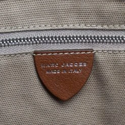 Marc Jacobs Brown Leather Front Pocket Tote For Women -Cheap Marc Jacobs Store luxury women marc jacobs used handbags p380848 003