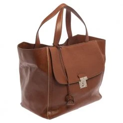 Marc Jacobs Brown Leather Front Pocket Tote For Women -Cheap Marc Jacobs Store luxury women marc jacobs used handbags p380848 012