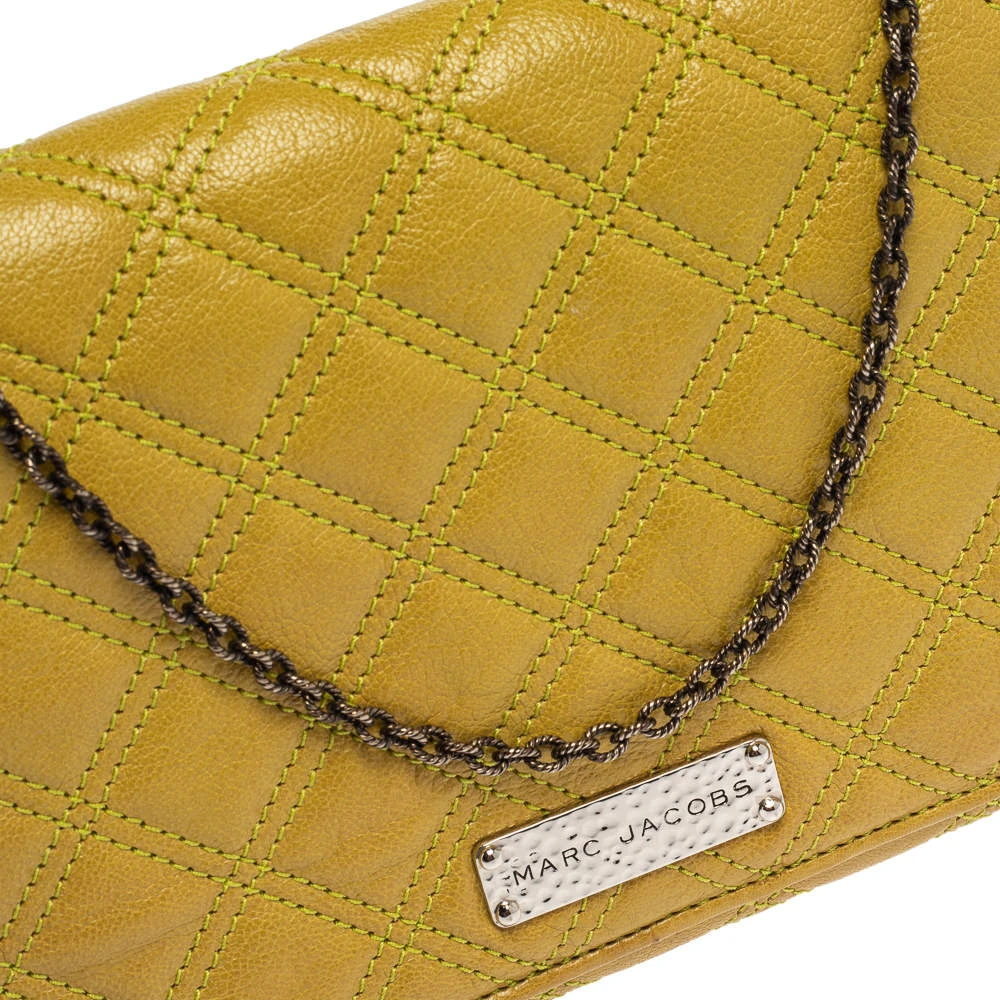 Marc Jacobs Lime Quilted Leather Flap Chain Clutch For Women 5 Marc Jacobs Lime Quilted Leather Flap Chain Clutch For Women - Image 5