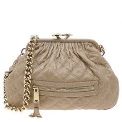 Marc Jacobs Nude Quilted Leather Little Stam Shoulder Bag For Women