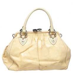 Marc Jacobs Beige Quilted Snakeskin Effect Leather Stam Satchel For Women -Cheap Marc Jacobs Store luxury women marc jacobs used handbags p387151 001