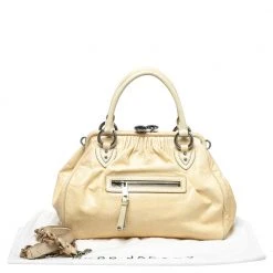 Marc Jacobs Beige Quilted Snakeskin Effect Leather Stam Satchel For Women -Cheap Marc Jacobs Store luxury women marc jacobs used handbags p387151 002