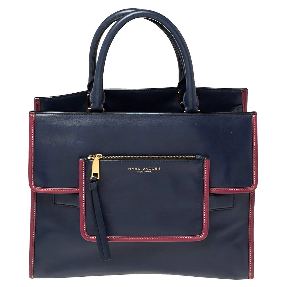 Marc Jacobs Blue Leather Madison Tote For Women 1 Marc Jacobs Blue Leather Madison Tote For Women