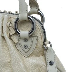 Marc Jacobs White Leather Snake Embossed Cecilia Shoulder Bag For Women -Cheap Marc Jacobs Store luxury women marc jacobs used handbags p38927 006