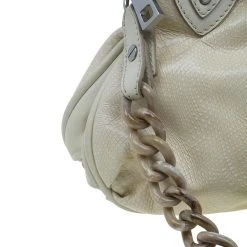 Marc Jacobs White Leather Snake Embossed Cecilia Shoulder Bag For Women -Cheap Marc Jacobs Store luxury women marc jacobs used handbags p38927 010