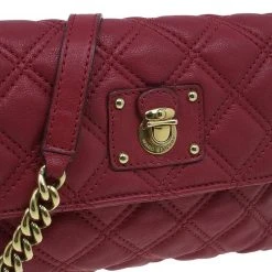 Marc Jacobs Red Quilted Leather Crossbody Bag For Women -Cheap Marc Jacobs Store luxury women marc jacobs used handbags p38939 0008