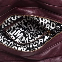 Marc By Marc Jacobs Burgundy Leather Classic Q Groove Satchel For Women -Cheap Marc Jacobs Store luxury women marc jacobs used handbags p389999 002