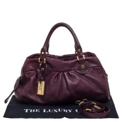Marc By Marc Jacobs Burgundy Leather Classic Q Groove Satchel For Women -Cheap Marc Jacobs Store luxury women marc jacobs used handbags p389999 003