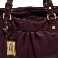 Marc By Marc Jacobs Burgundy Leather Classic Q Groove Satchel For Women -Cheap Marc Jacobs Store luxury women marc jacobs used handbags p389999 005