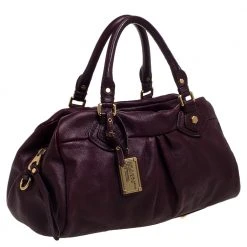 Marc By Marc Jacobs Burgundy Leather Classic Q Groove Satchel For Women -Cheap Marc Jacobs Store luxury women marc jacobs used handbags p389999 006