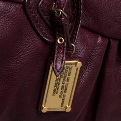 Marc By Marc Jacobs Burgundy Leather Classic Q Groove Satchel For Women -Cheap Marc Jacobs Store luxury women marc jacobs used handbags p389999 007