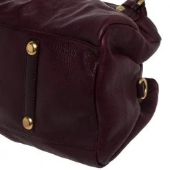 Marc By Marc Jacobs Burgundy Leather Classic Q Groove Satchel For Women -Cheap Marc Jacobs Store luxury women marc jacobs used handbags p389999 010
