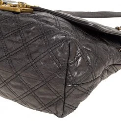 Marc Jacobs Metallic Silver Quilted Leather Large Baroque Single Shoulder Bag For Women -Cheap Marc Jacobs Store luxury women marc jacobs used handbags p390715 008