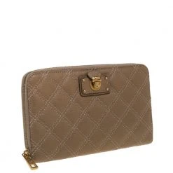 Marc Jacobs Beige Leather Passport Wallet For Women -Cheap Marc Jacobs Store luxury women marc jacobs used handbags p392072 004