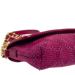 Marc Jacobs Fuchsia Straw And Leather Shoulder Bag For Women -Cheap Marc Jacobs Store luxury women marc jacobs used handbags p392135 007