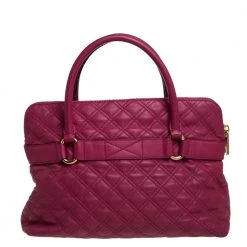 Marc Jacobs Pink Quilted Leather Bruna Bow Satchel For Women -Cheap Marc Jacobs Store luxury women marc jacobs used handbags p392542 002