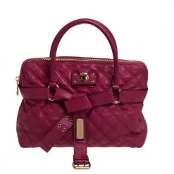 Marc Jacobs Pink Quilted Leather Bruna Bow Satchel For Women