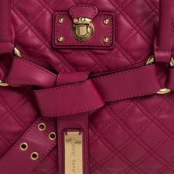 Marc Jacobs Pink Quilted Leather Bruna Bow Satchel For Women -Cheap Marc Jacobs Store luxury women marc jacobs used handbags p392542 007