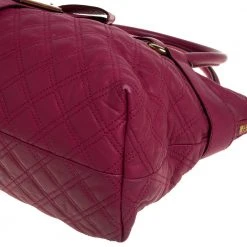Marc Jacobs Pink Quilted Leather Bruna Bow Satchel For Women -Cheap Marc Jacobs Store luxury women marc jacobs used handbags p392542 008
