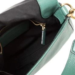 Marc Jacobs Green Leather Recruit Nomad Saddle Bag For Women -Cheap Marc Jacobs Store luxury women marc jacobs used handbags p392556 006