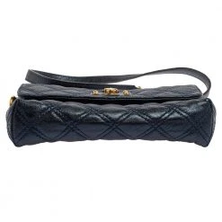 Marc Jacobs Metallic Blue Quilted Leather Flap Shoulder Bag For Women -Cheap Marc Jacobs Store luxury women marc jacobs used handbags p392673 006
