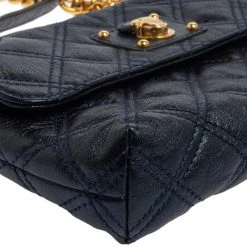 Marc Jacobs Metallic Blue Quilted Leather Flap Shoulder Bag For Women -Cheap Marc Jacobs Store luxury women marc jacobs used handbags p392673 007